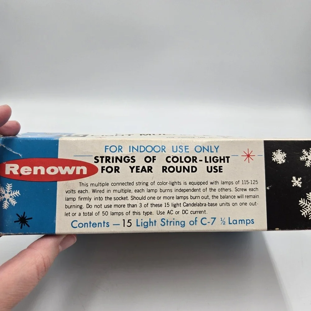 MCM 15 Christmas Light Tree Set Renown C-7 1/2 Lamps Indoor 222 15B VTG 1960 NOS